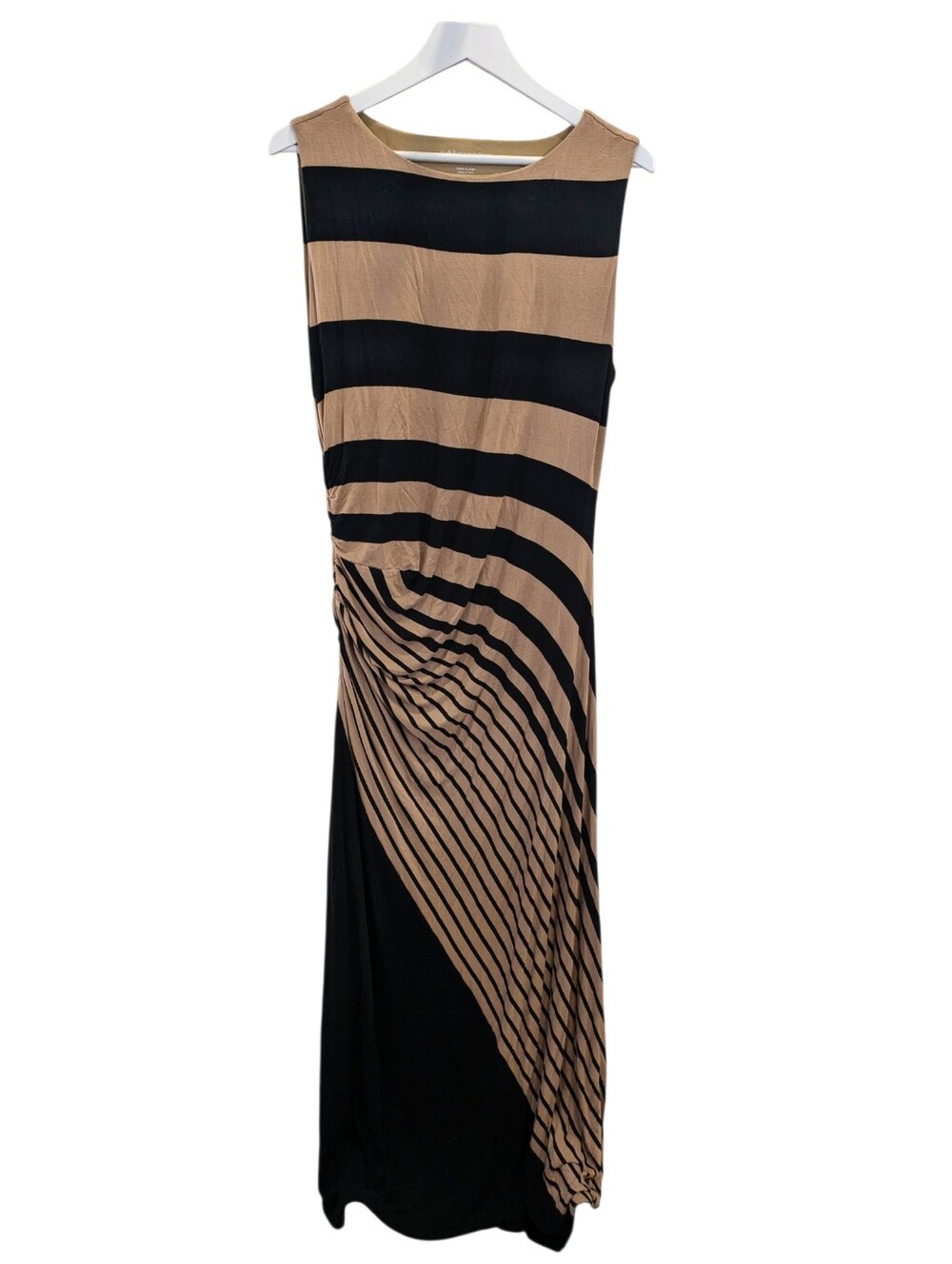 Soft Surroundings Here To Infinity Maxi Dress Petite XL Striped Jersey Ruched